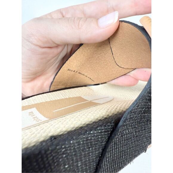 Dolce Vita Womens Black Raffia Double Buckle Strap Coryn Platform Sandals Sz 8.5 - Picture 5 of 7